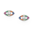 Nicht so böse Augen Sterling Silber Regenbogen Ohrstecker