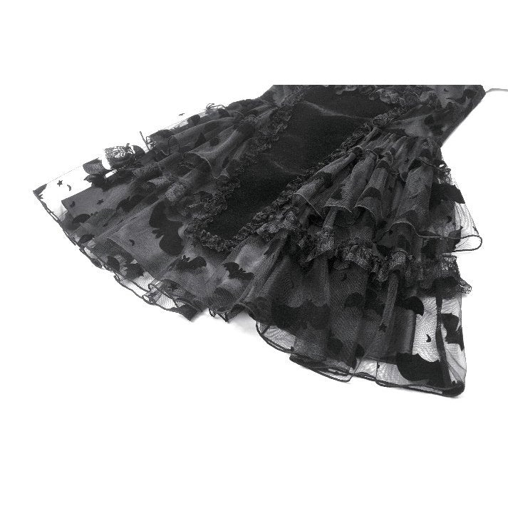 Dark in Love Morwenna Bat Mesh Layered Goth Mini Dress