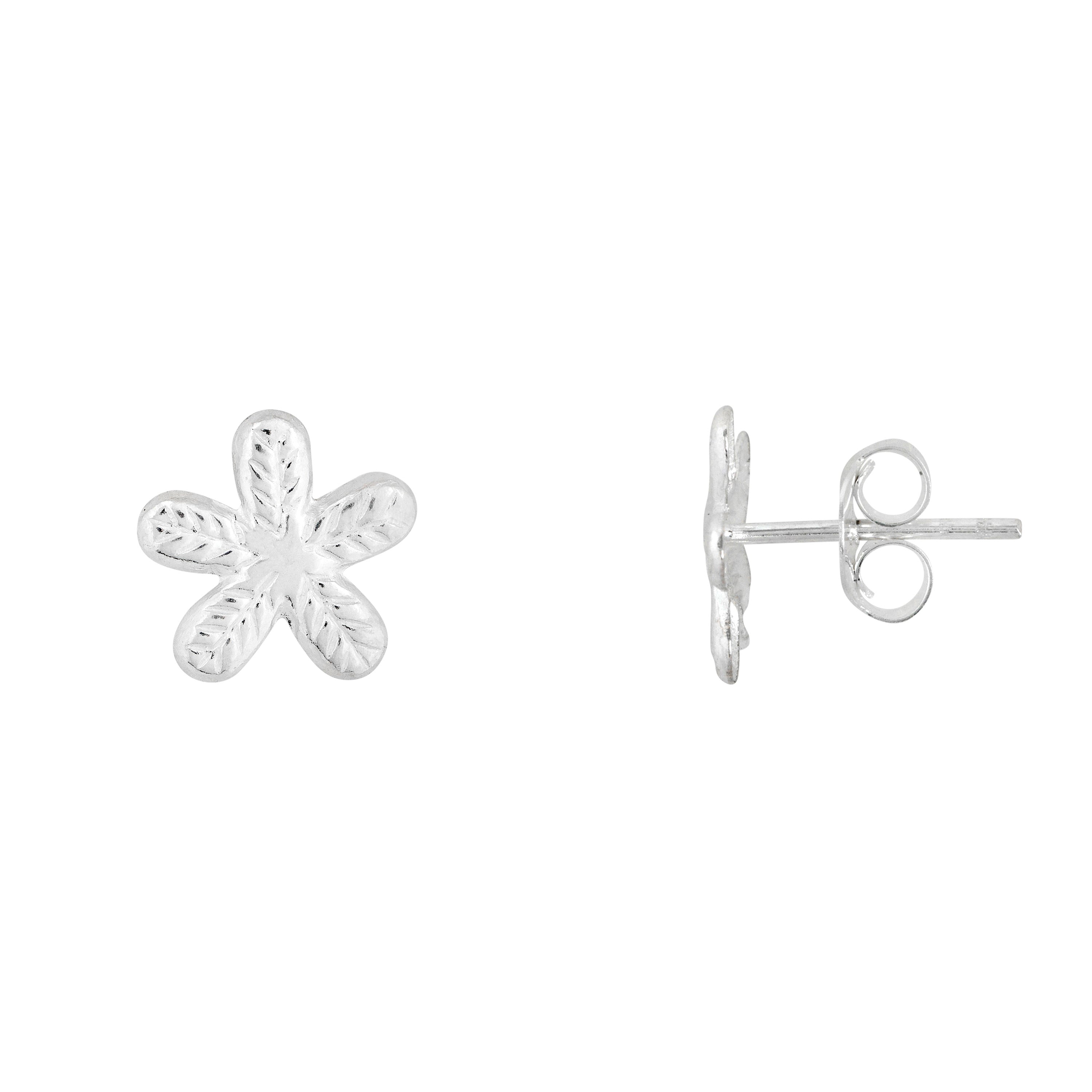 Pendientes de Plata de Ley con Pétalos de Flores