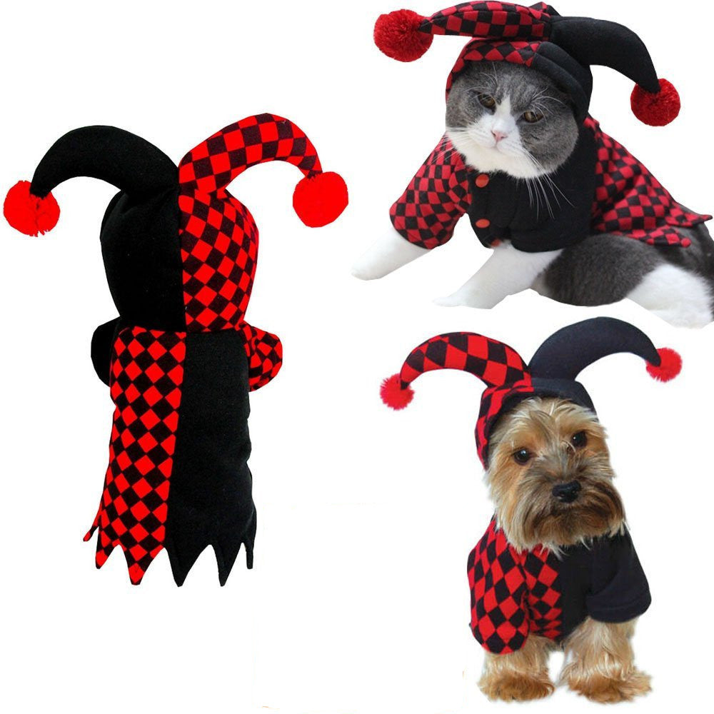 Disfraz divertido de payaso para mascotas (perros y gatos) para Halloween