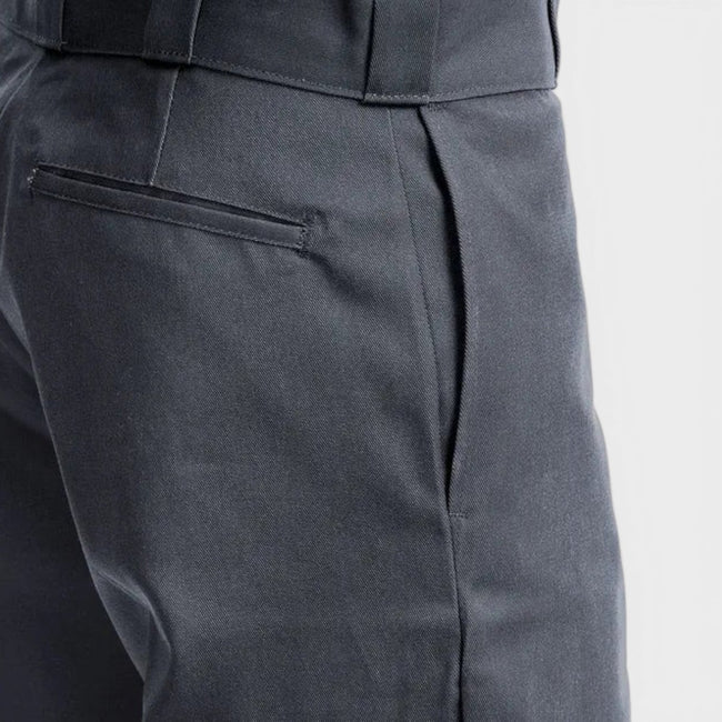 Double Knee Loose Fit Straight Leg Work Pants Charcoal Grey