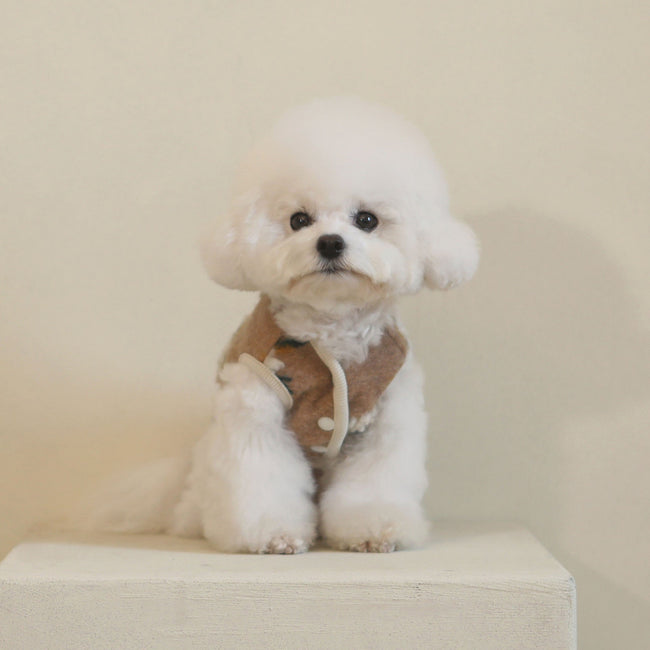 Warme Lammwoll-Blumenweste Jacke Hundepullover Warme Haustierkleidung