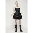 Dark in Love Harriet Punk Shiny PU Leather Layered Dress