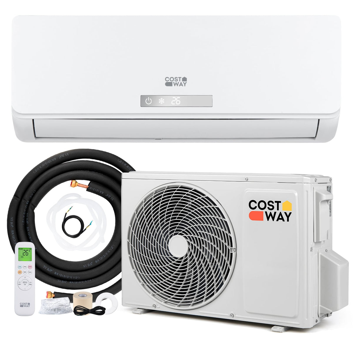 Aire acondicionado y calefactor Mini Split de 12000 BTU, inversor de alta eficiencia energética A++