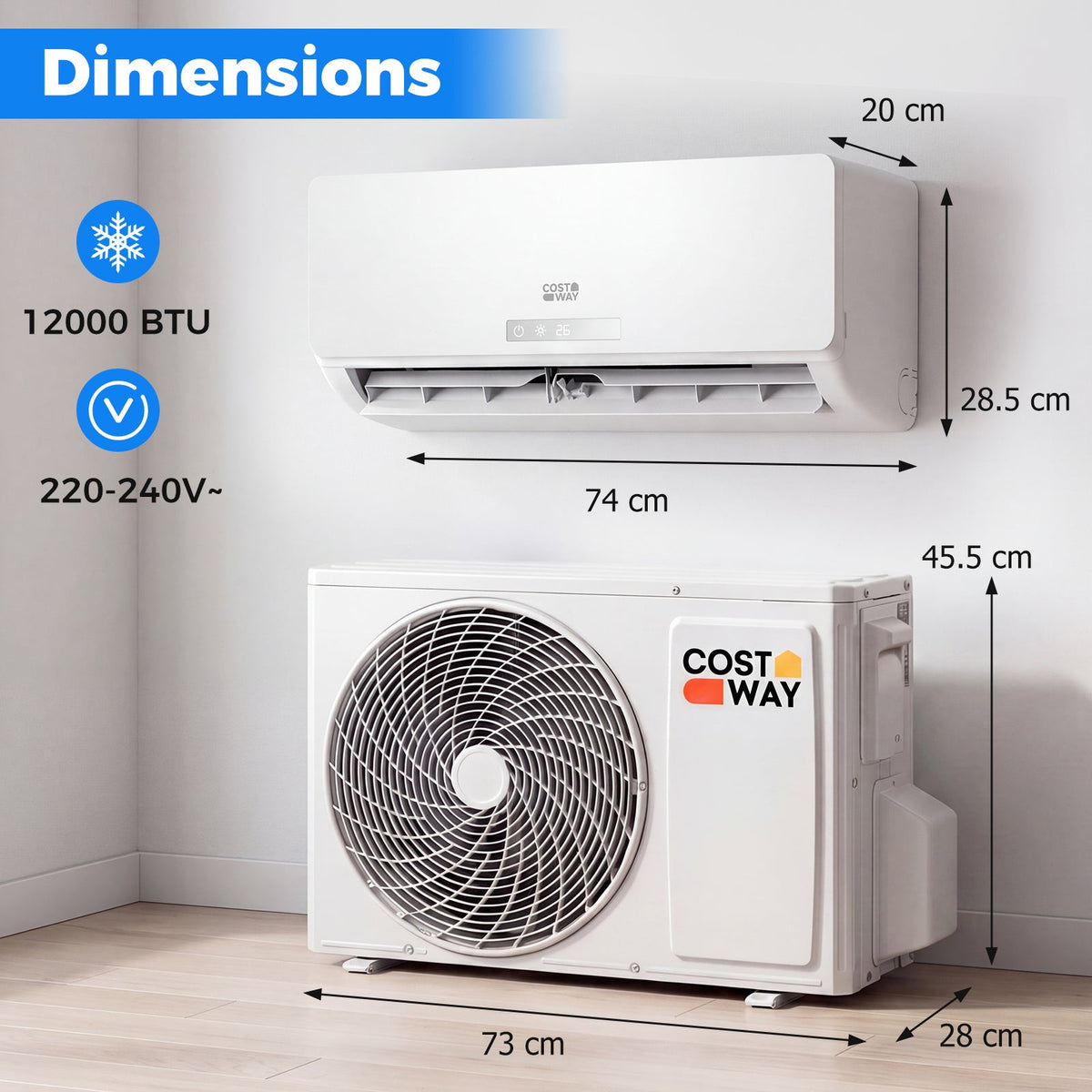 Aire acondicionado y calefactor Mini Split de 12000 BTU, inversor de alta eficiencia energética A++