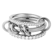 Silver Interlocking Multi-Band Zircon Ring