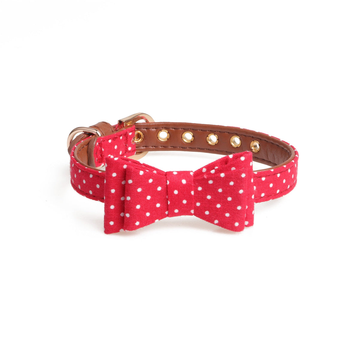 Collar con lazo de lunares para mascotas