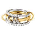 18K Elegant Gold Plated & Silver Stacked Rings