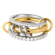Two-Tone Multi-Loop Zircon Stacked Ring