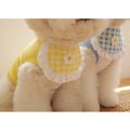 Cute Puppy Dog Plaid Flower Bib Pet Saliva Towel