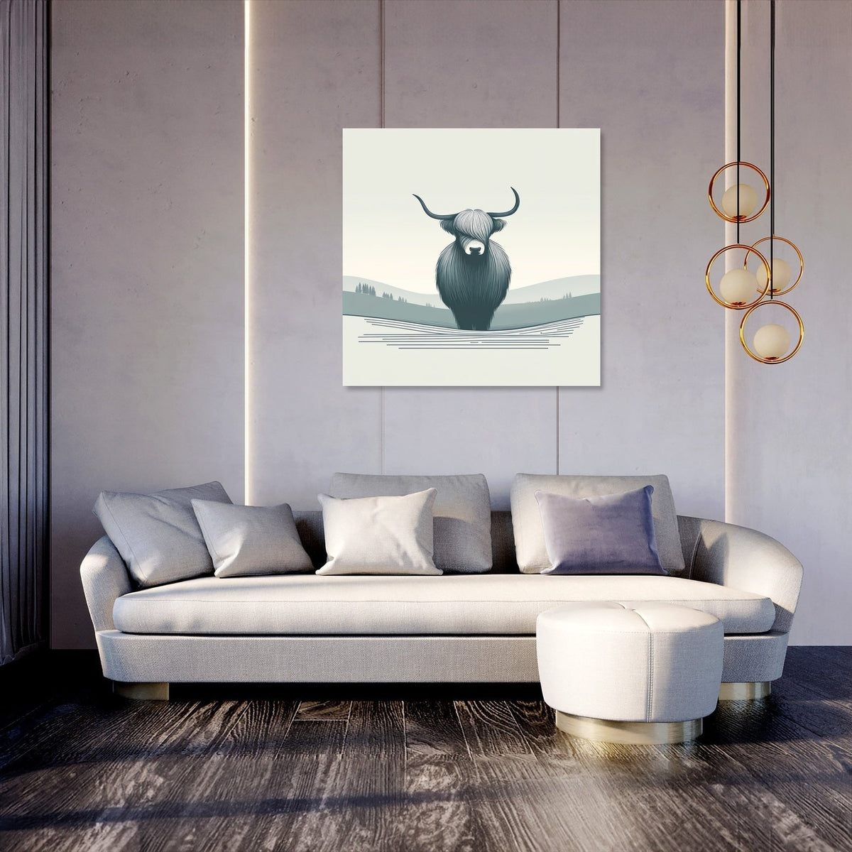 Serene Highland Cow Canvas
