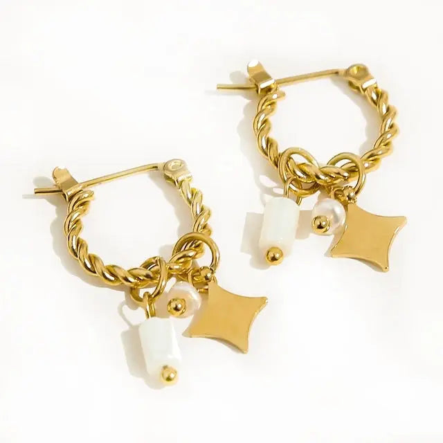 Bailee Luxe 18k vergoldete Charm-Creolen