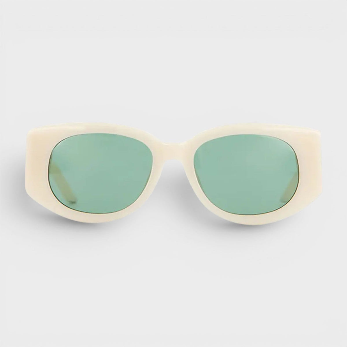 Acetate Metal Oval Wave Cream Gold Green