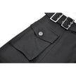 Dark in Love Punk Layered Pocket Cutout Belted Long Skirt