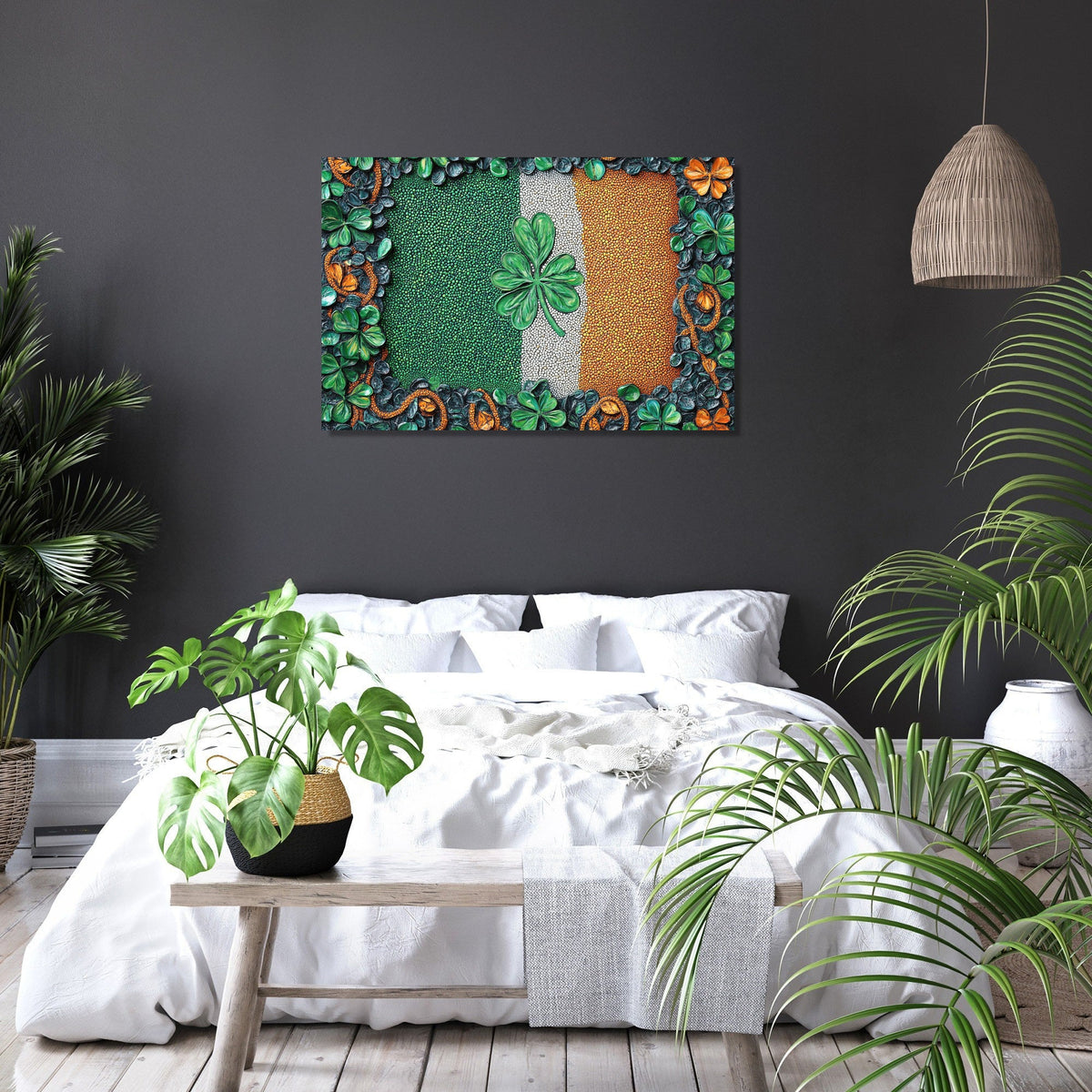 Shamrock Flag Pointillist Canvas