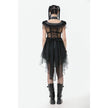 Dark in Love Seraphina Tiered Mesh & Ruffle Goth Layer Dress