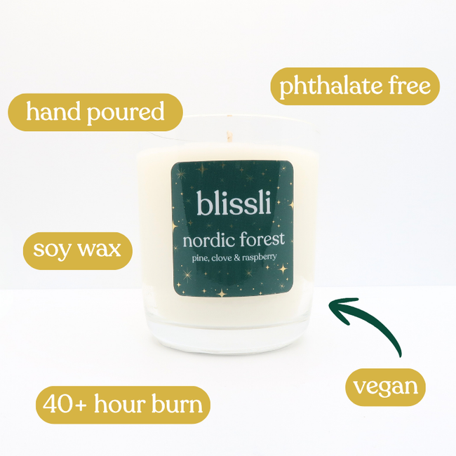 nordic forest – pine, clove & raspberry 220g soy candle