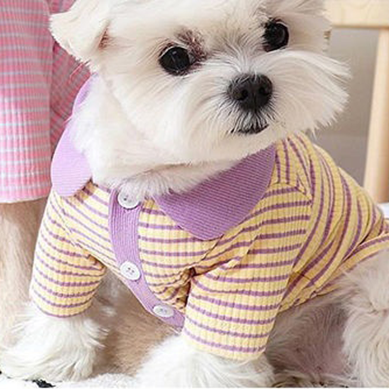 Fashion Personality Cat Dog Stripe Polo Shirt