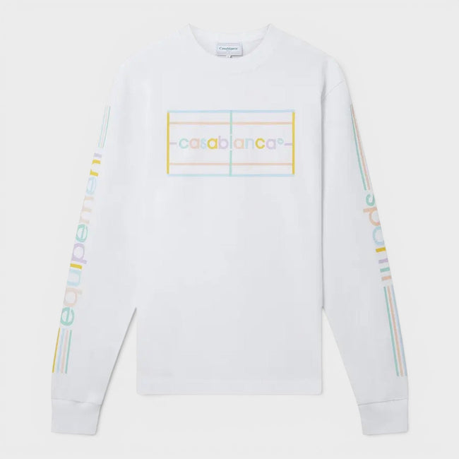 Printed Long Sleeve T-Shirt Pastel Court White