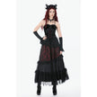 Dark in Love Gothic Black & Red Velvet Lace Corset