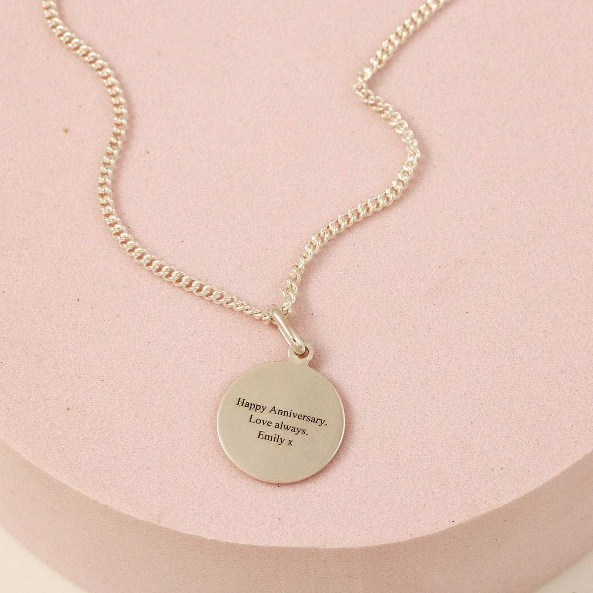 Classic Small St Christopher Necklace Sterling Silver 14mm