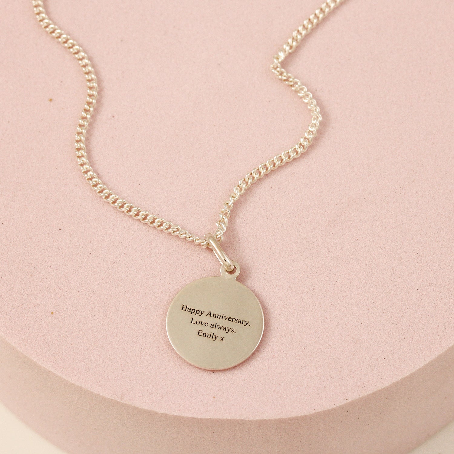 Classic Small St Christopher Necklace Sterling Silver 14mm