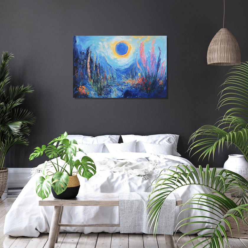Blue Sun Landscape Canvas
