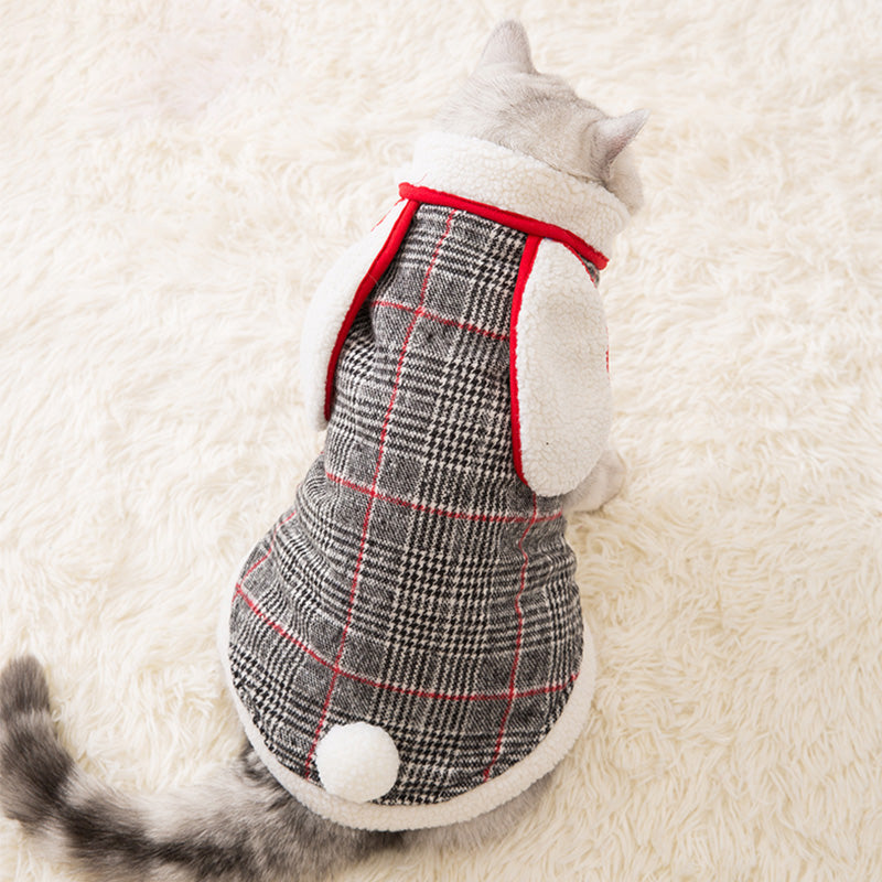 Netter roter Katzen-Verkleidung-kleiner Milchkatzen-Haarlose-Katzen-Kitten-Vierbeiner-Anzug, süße Katze, Haustier, englische kurze Herbst-Winterkleidung