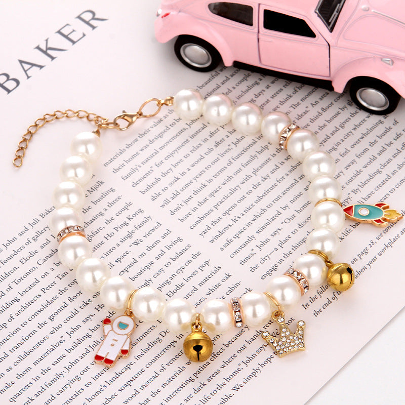 Pet Collar Pearl Making Fashionable And Cute