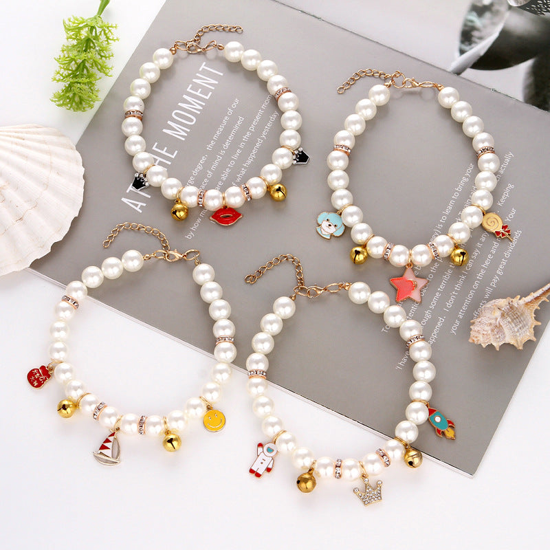 Pet Collar Pearl Making Fashionable And Cute