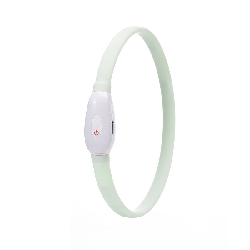 Hund Haustier Leuchthalsband USB Wiederaufladbares Silikonhalsband Leuchtende Hundeleine Haustierbedarf
