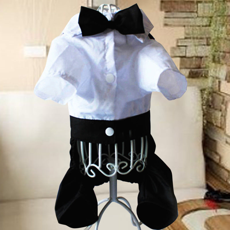 Teddy Dog British Bow Tie Suit Bib
