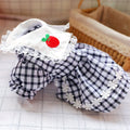 Pet Clothing Teddy Bear Bomei Cat Dog Spring And Summer Princess Plaid Lace Dress Small Dog Clothing