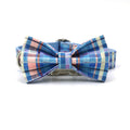 Dog Collar Pet Bow Double-layer Strong Dog Bow Cross-border Hot Product Plaid Dog Collar Print