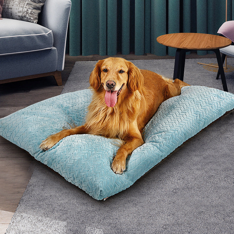 Dog Kennel Mat Bite Resistant Removable And Washable Sleeping Mat Warm Blanket