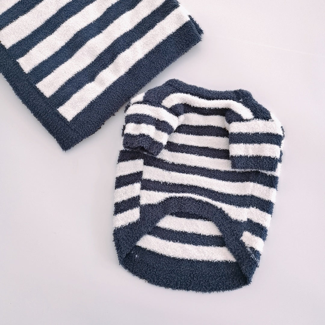 New Pet Dog Clothes Soft Striped Sweater