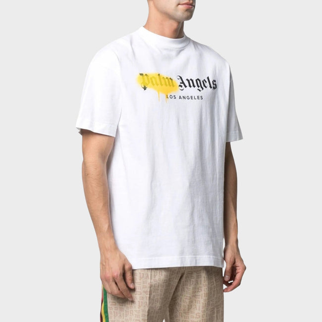 T-shirt à logo vaporisé LA blanc