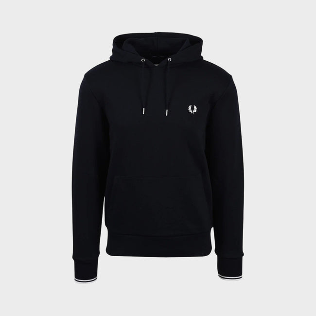 Sweat-shirt à capuche à détails contrastés noir