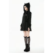 Dark in Love Cat-Ear Faux Fur Trim Gothic Coat