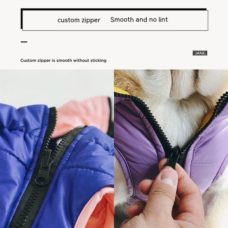 Pet Autumn And Winter Double-sided Cotton Vest Pug Jarre Aero Bull Ski Shirt