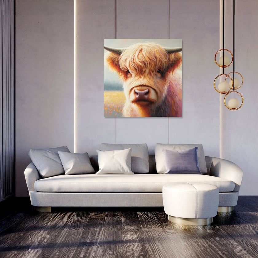 Gentle Highland Cow Gaze Canvas