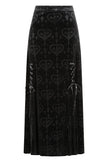 Banned Trivia Goth Velvet Skirt in Black
