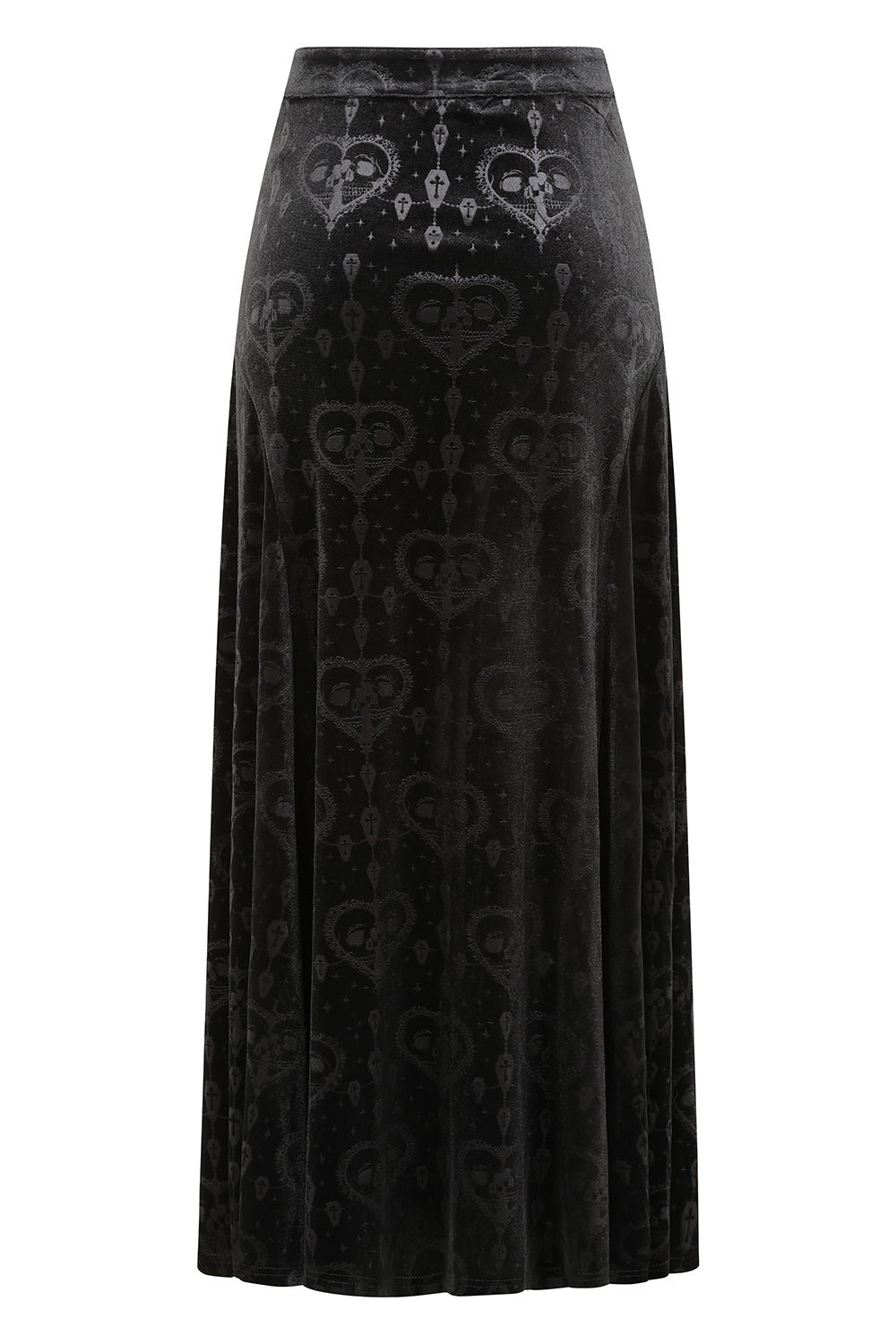 Banned Trivia Goth Velvet Skirt in Black