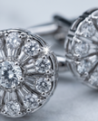 Radiant Crystal Flower Burst Cufflinks