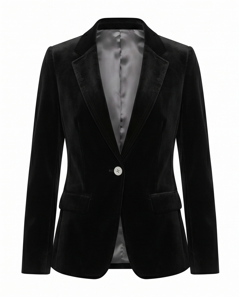 Women's Black Velvet Blazer