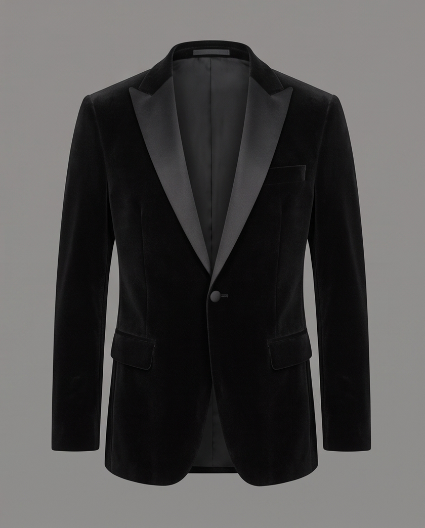 Men’s Premium Velvet Tuxedo Blazer with Satin Lapels