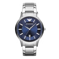 Emporio Armani Men's AR11180 Silver-Tone Stainless Steel Watch with Blue Dial