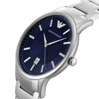 Emporio Armani Men's AR11180 Silver-Tone Stainless Steel Watch with Blue Dial