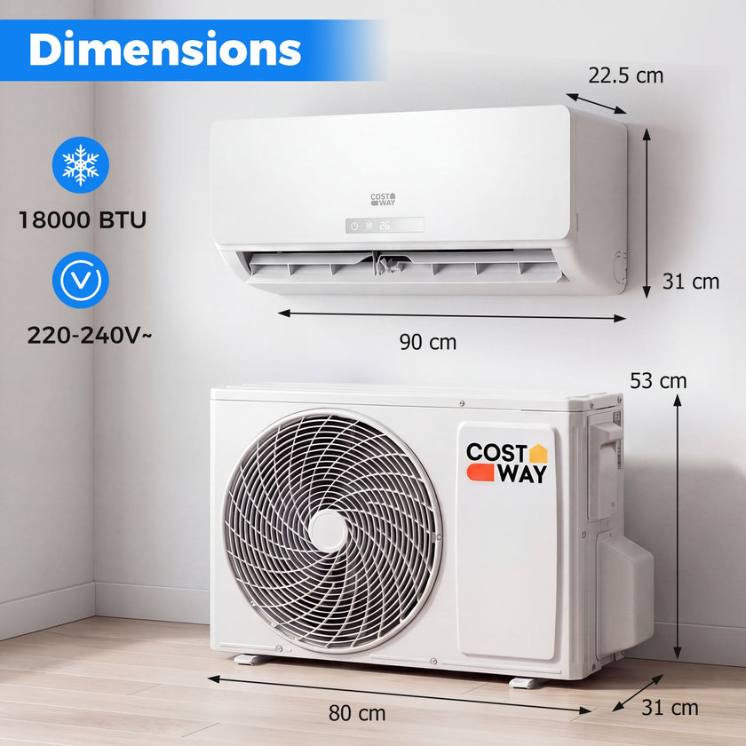 Aire acondicionado y calefactor mini split de 18000 BTU, sistema inverter de alta eficiencia energética A++