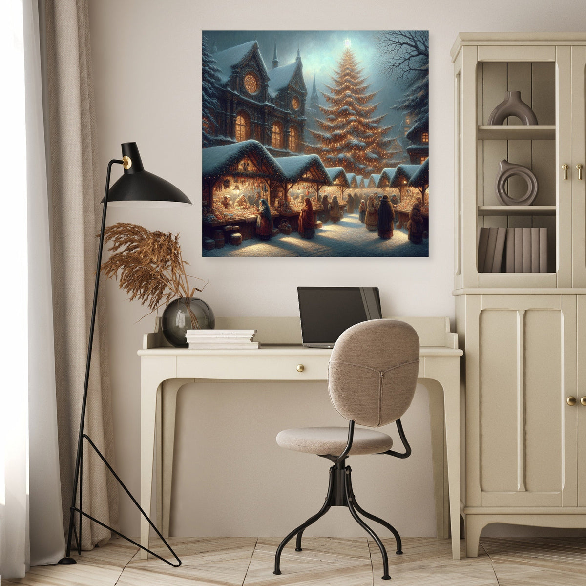 Melancholic Christmas Market Canvas